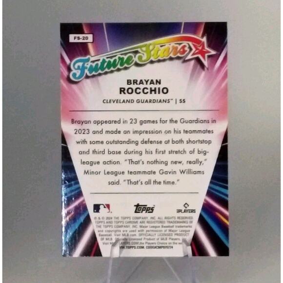 2024 Topps Chrome - Future Stars Brayan Rocchio #FS-20 REFRACTOR - Picture 4 of 4